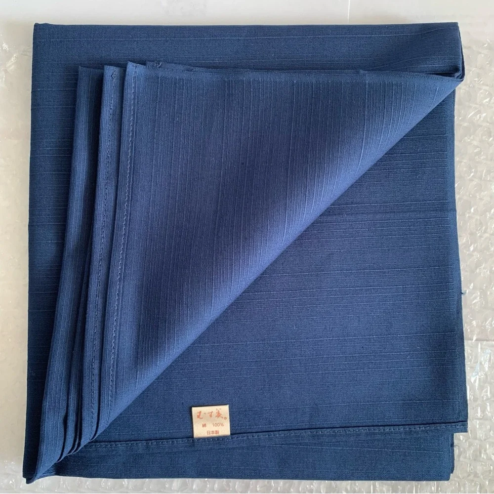 Musubi Japanese Furoshiki 36” Solid Navy Cotton Cloth Large Wrapping Fabric Jpn